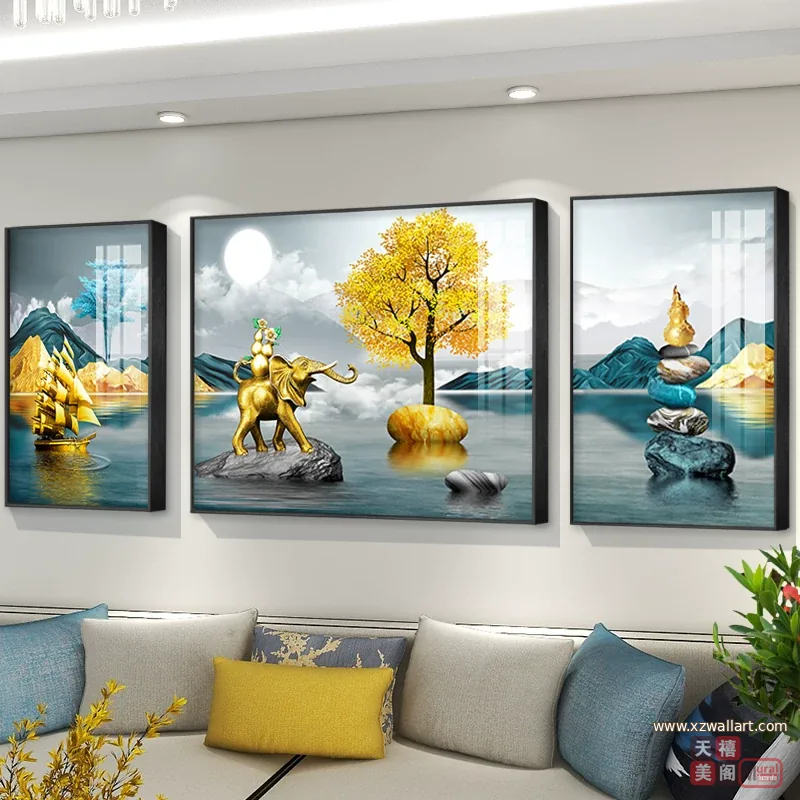 抽象 单幅 装饰画 北欧风 客厅背景墙挂画 晶瓷画