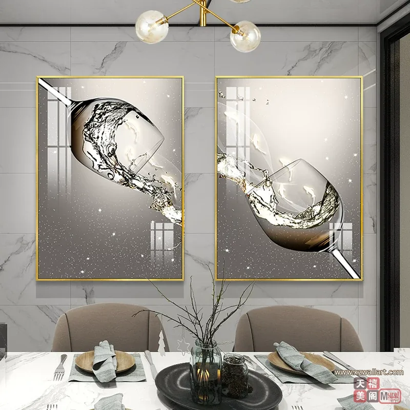 花 单幅 装饰画 轻奢风 餐厅背景墙挂画 晶瓷画