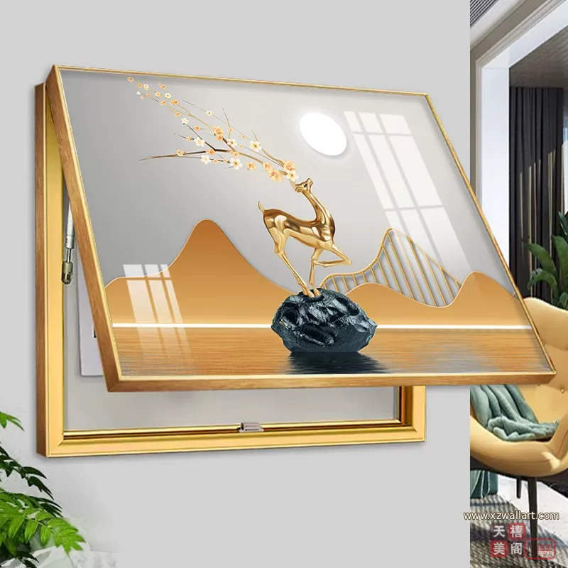 抽象 单幅 装饰画 轻奢风 客厅背景墙挂画 晶瓷画