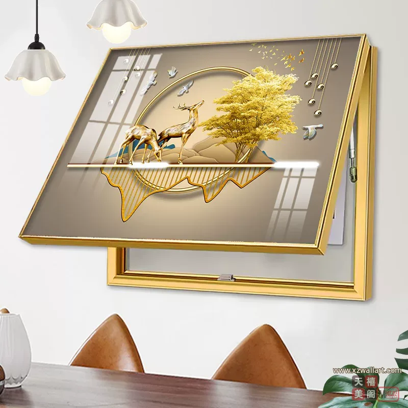 抽象 单幅 装饰画 轻奢风 客厅背景墙挂画 晶瓷画
