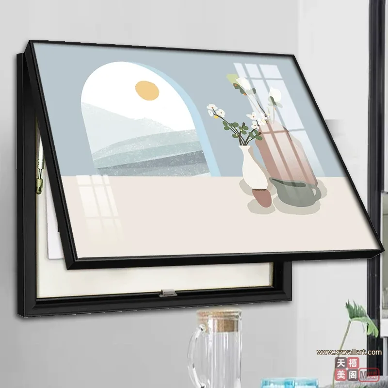 抽象 单幅 装饰画 轻奢风 餐厅背景墙挂画 晶瓷画