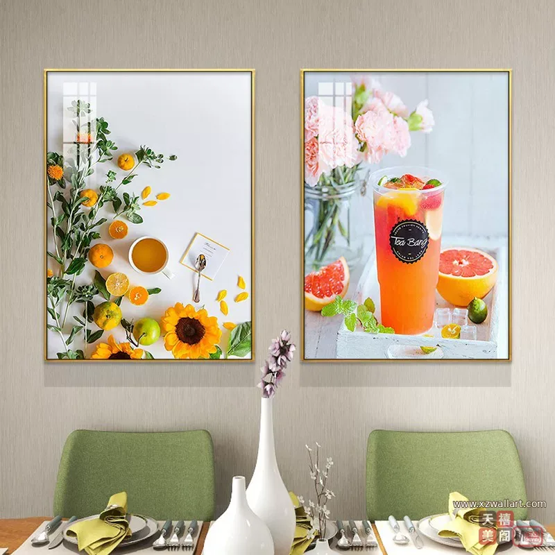 抽象 单幅 装饰画 北欧风 餐厅背景墙挂画 晶瓷画