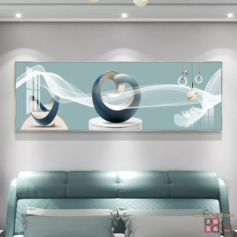 抽象 单幅 装饰画 轻奢风 卧室背景墙挂画 晶瓷画