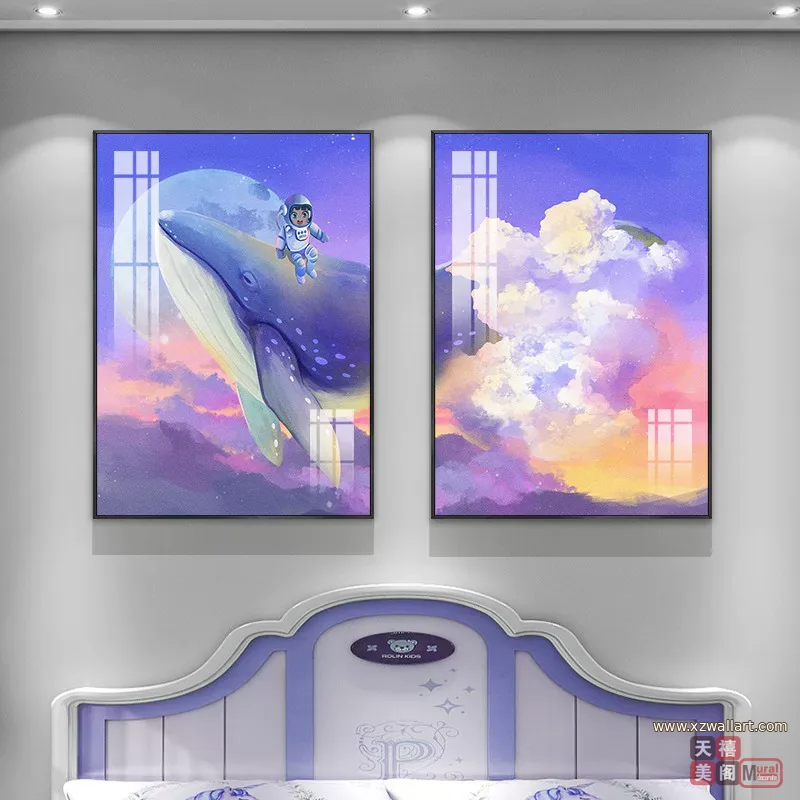 抽象 单幅 装饰画 轻奢风 卧室背景墙挂画 晶瓷画