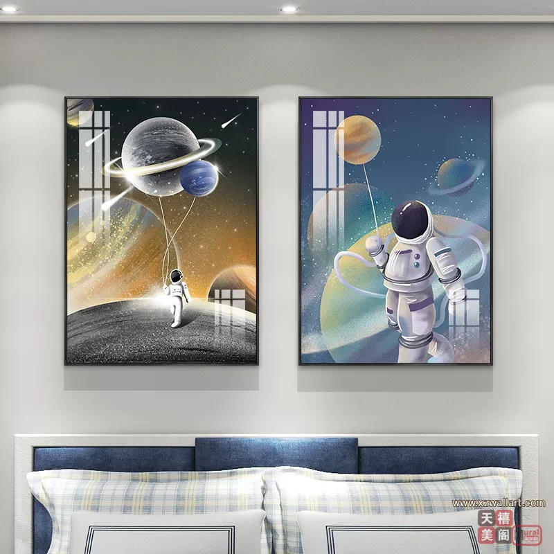 抽象 单幅 装饰画 轻奢风 卧室背景墙挂画 晶瓷画