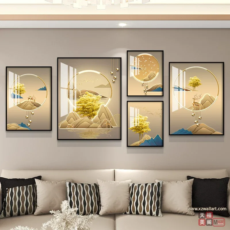 抽象 单幅 装饰画 北欧风 客厅背景墙挂画 晶瓷画