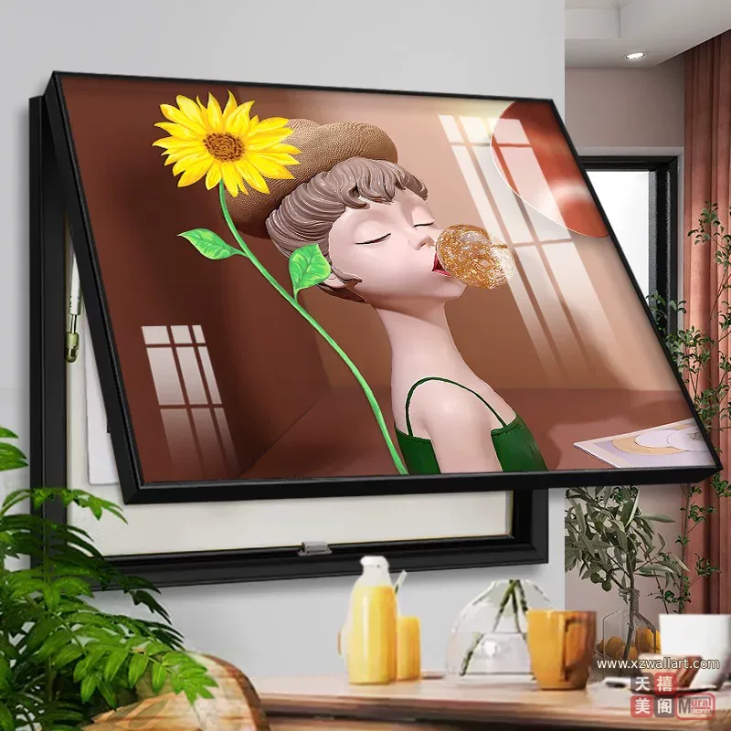 花 单幅 装饰画 现代简约 客厅背景墙挂画 晶瓷画