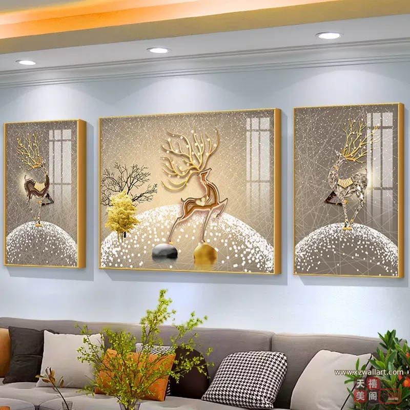 抽象 单幅 装饰画 轻奢风 客厅背景墙挂画 晶瓷画