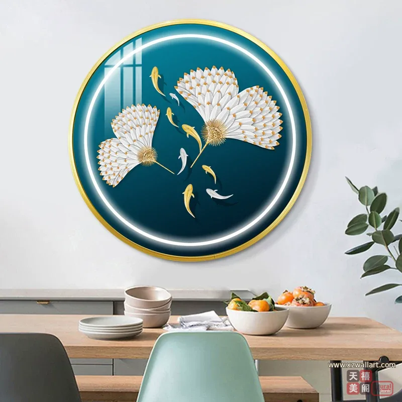 抽象 单幅 装饰画 轻奢风 餐厅背景墙挂画 晶瓷画