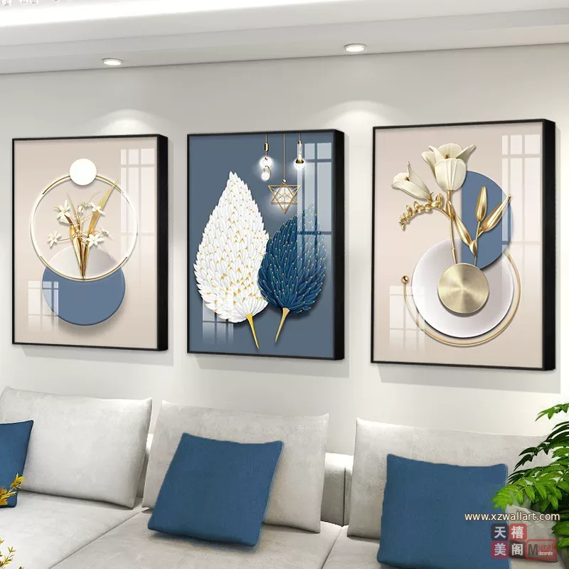 抽象 单幅 装饰画 轻奢风 客厅背景墙挂画 晶瓷画