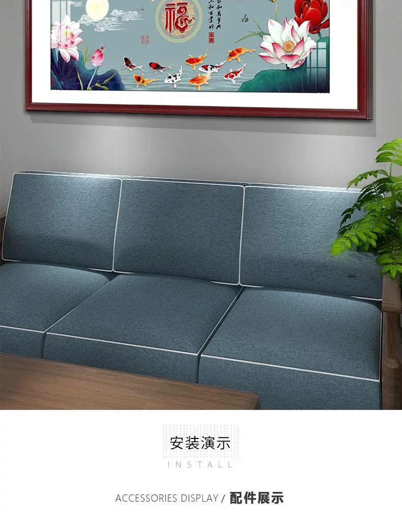 抽象 单幅 装饰画 新中式 客厅背景墙挂画 晶瓷画