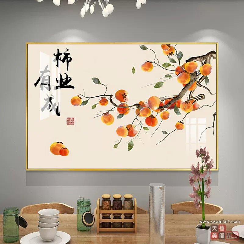 抽象 单幅 装饰画 复古怀旧 餐厅背景墙挂画 晶瓷画