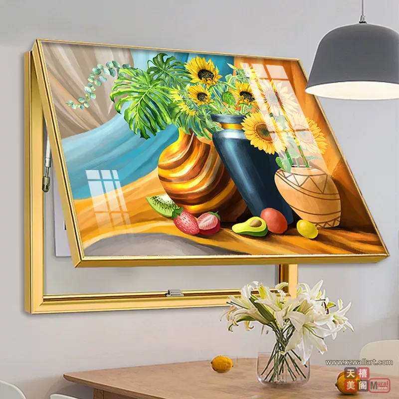 抽象 单幅 装饰画 现代简约 餐厅背景墙挂画 晶瓷画
