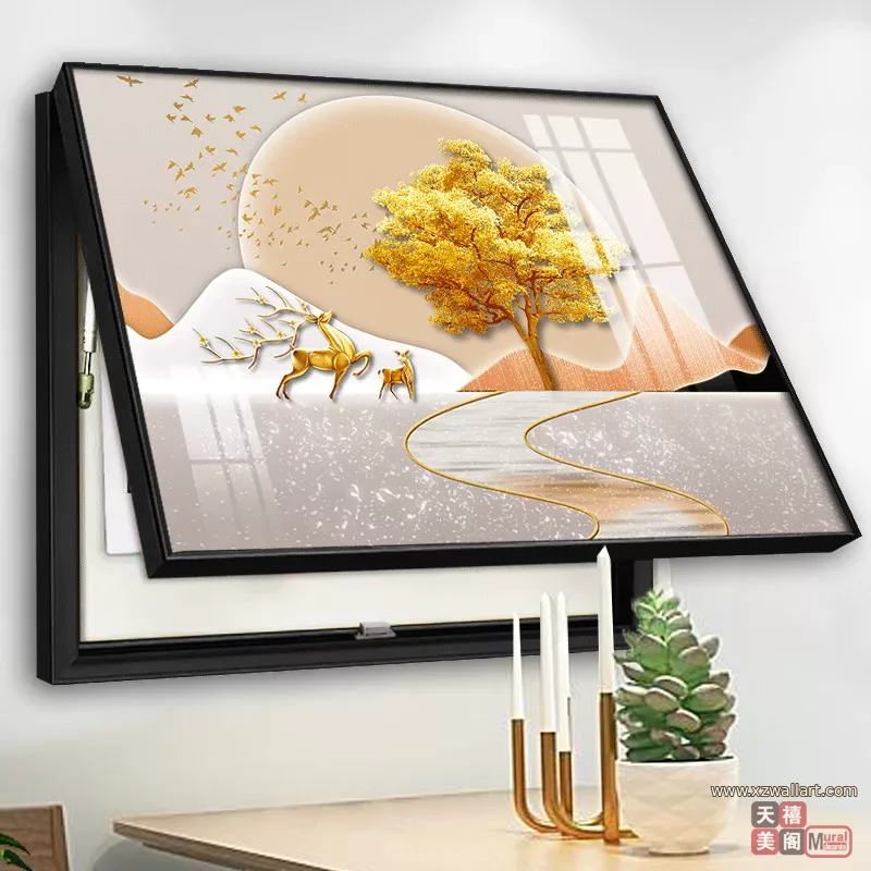 抽象 单幅 装饰画 轻奢风 客厅背景墙挂画 晶瓷画