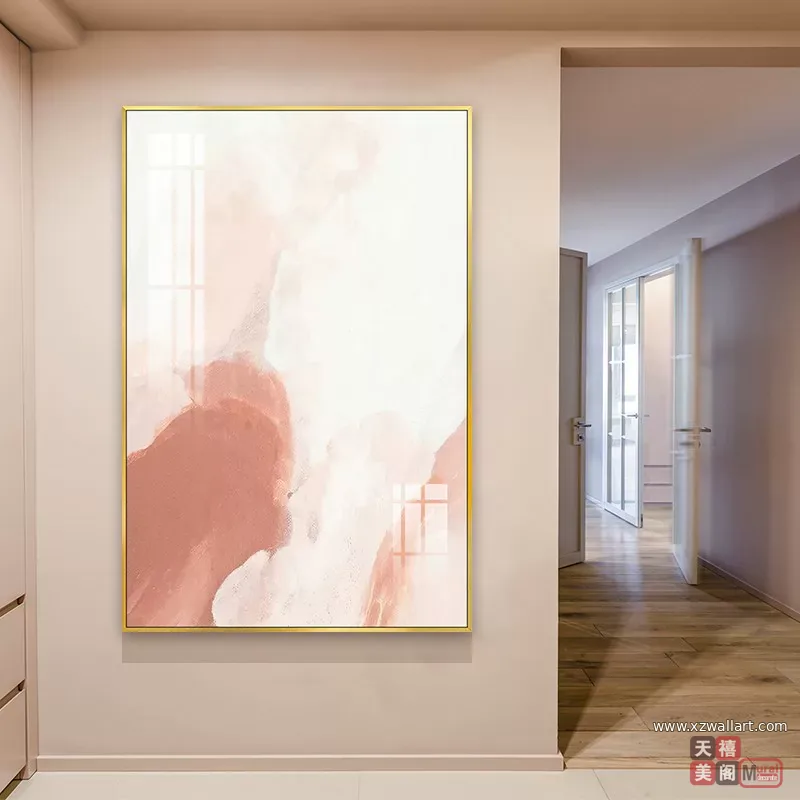 抽象 单幅 装饰画 奶油风 玄关背景墙挂画 晶瓷画