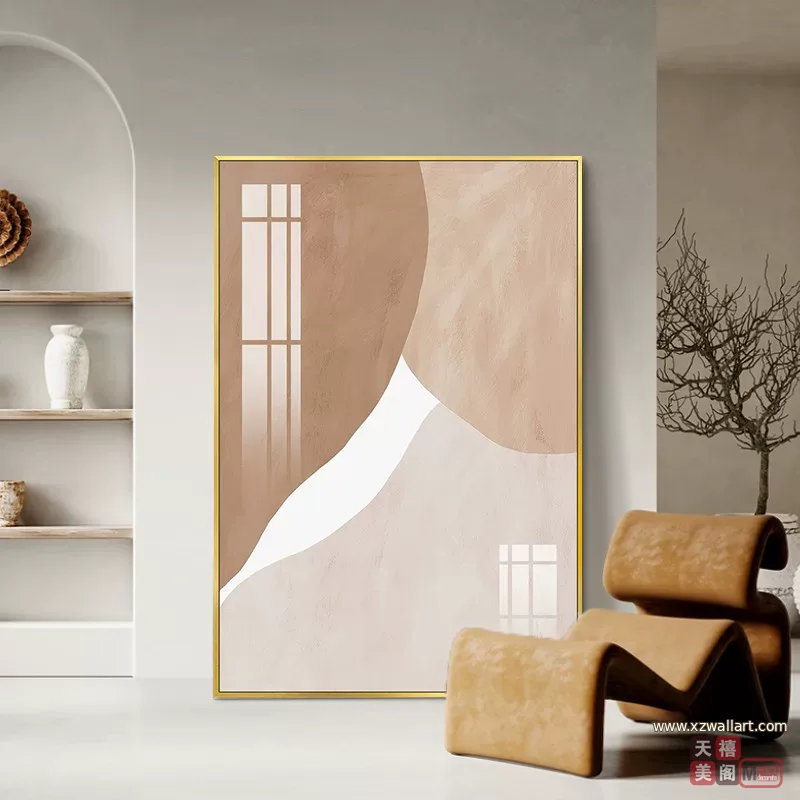 抽象 单幅 装饰画 奶油风 玄关背景墙挂画 晶瓷画
