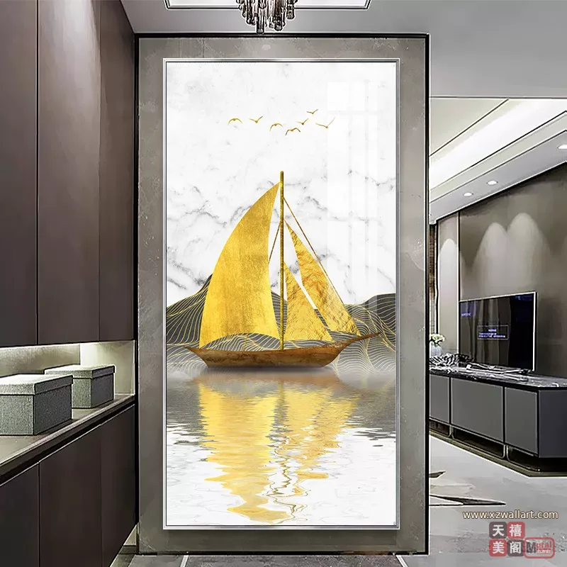 抽象 单幅 装饰画 现代简约 玄关背景墙挂画 晶瓷画