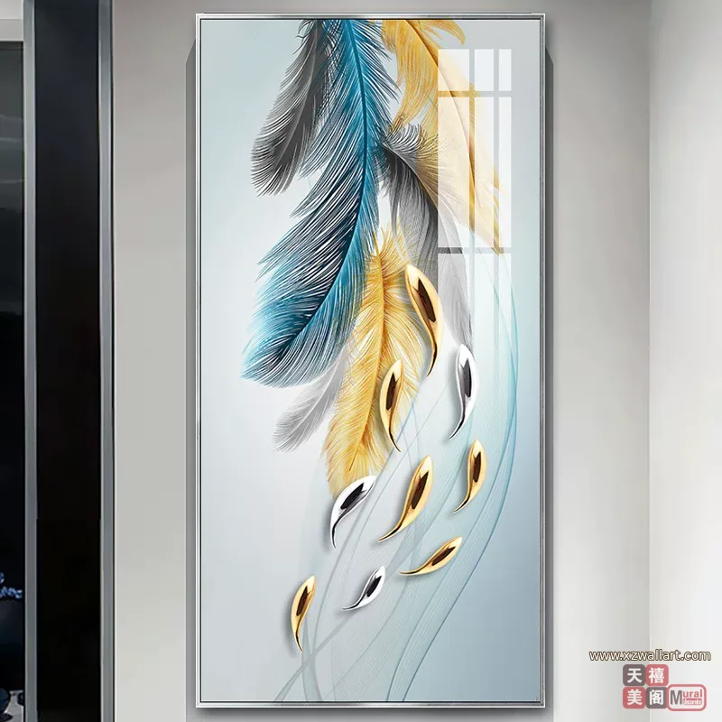 抽象 单幅 装饰画 轻奢风 玄关背景墙挂画 晶瓷画