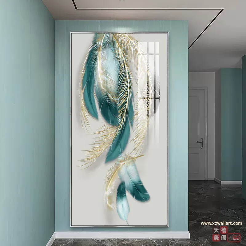 抽象 单幅 装饰画 轻奢风 玄关背景墙挂画 晶瓷画