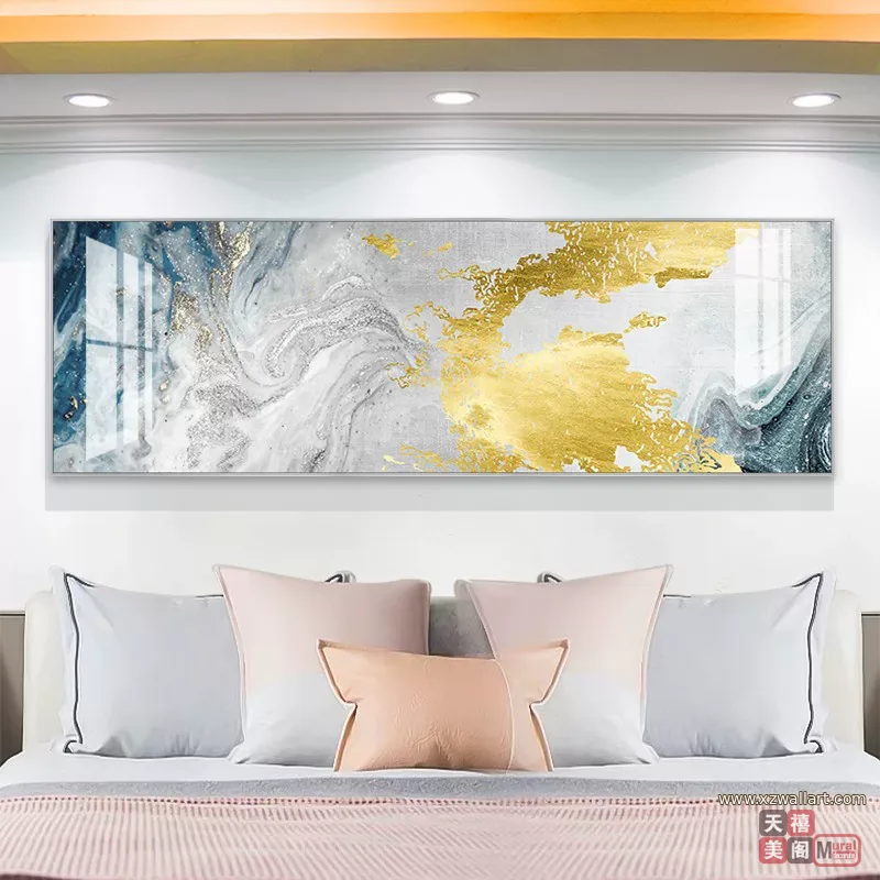 抽象 单幅 装饰画 现代简约 卧室背景墙挂画 晶瓷画