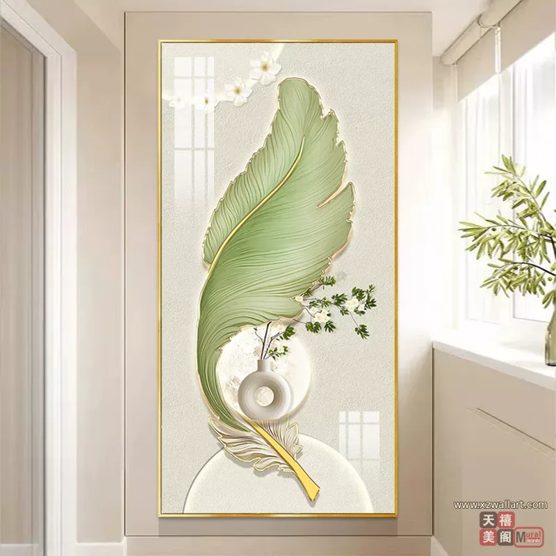 抽象 单幅 装饰画 奶油风 玄关背景墙挂画 晶瓷画