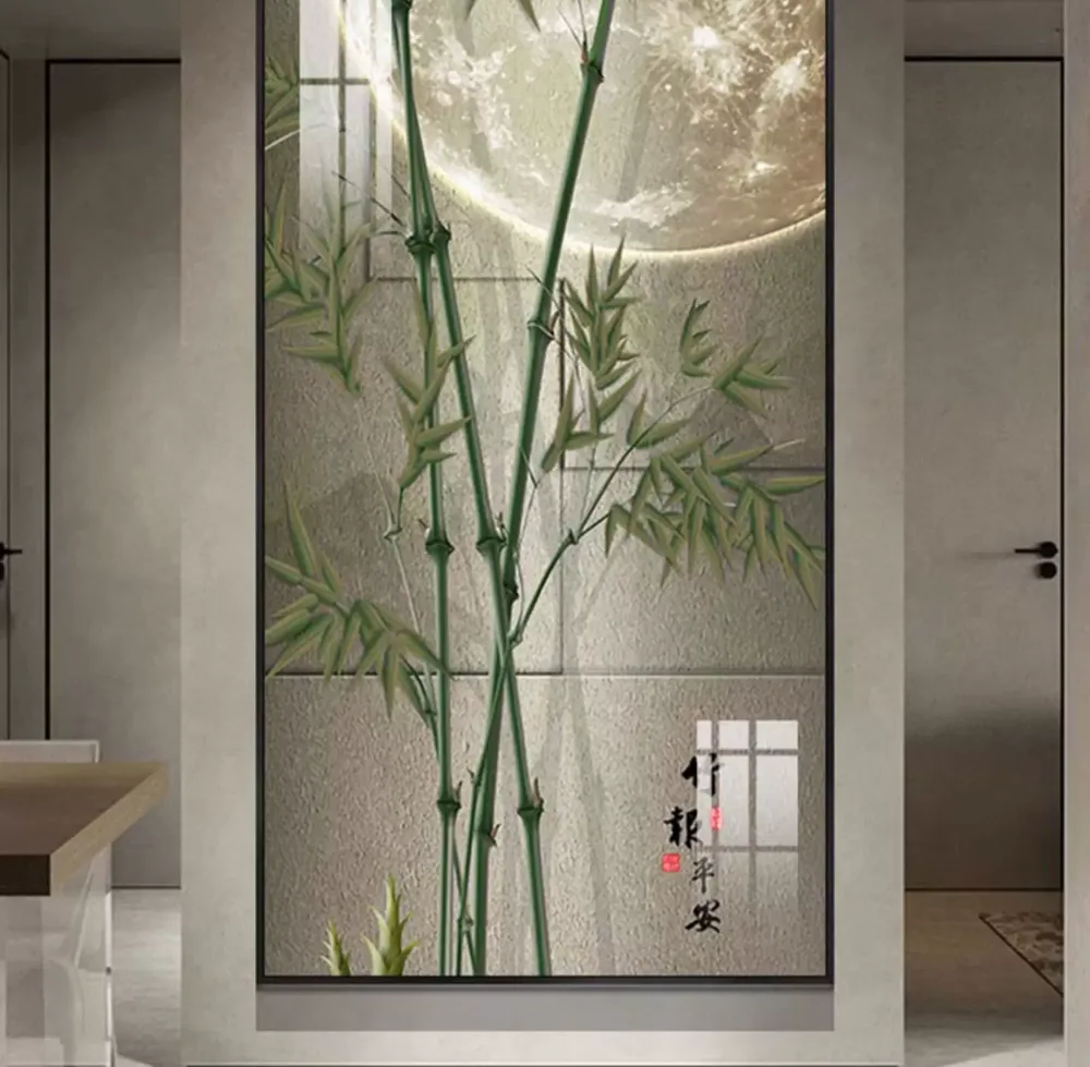抽象 单幅 装饰画 轻奢风 玄关背景墙挂画 晶瓷画