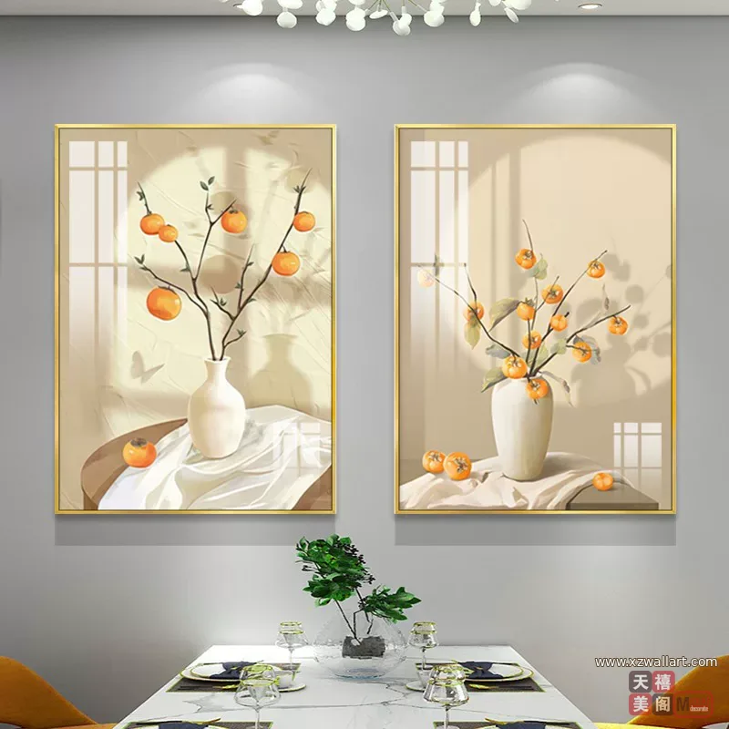 抽象 单幅 装饰画 现代简约 餐厅背景墙挂画 晶瓷画