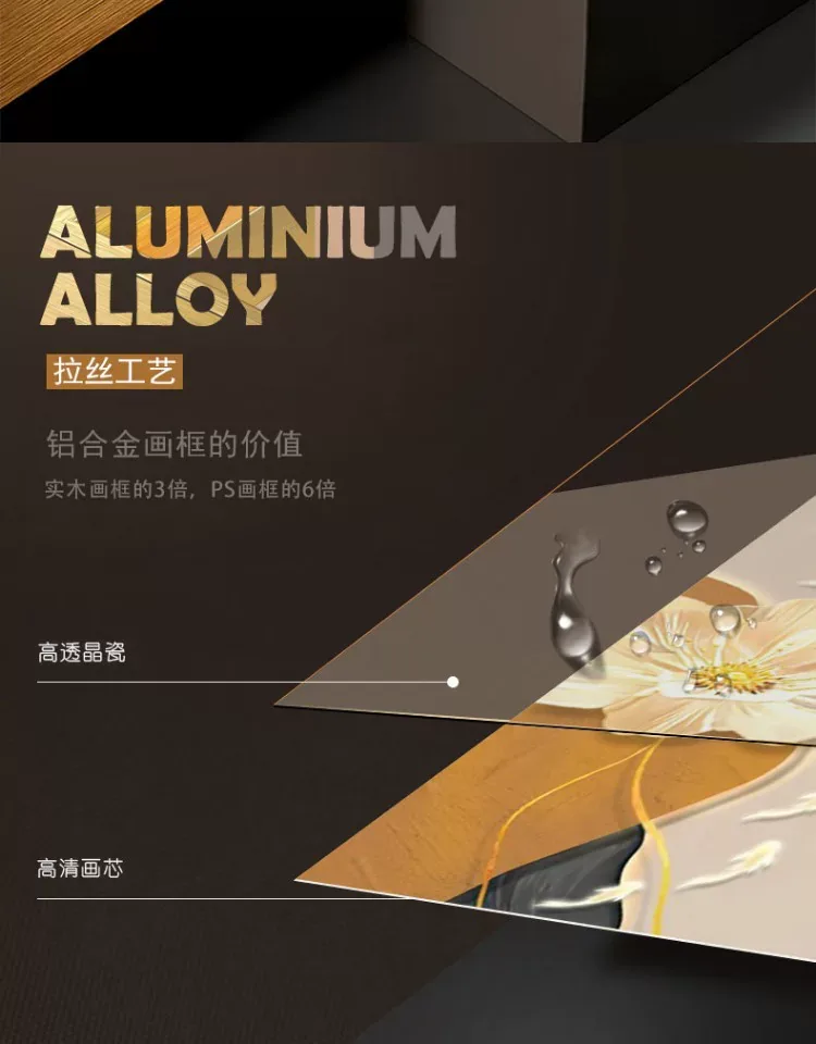 抽象 单幅 装饰画 轻奢风 玄关背景墙挂画 晶瓷画