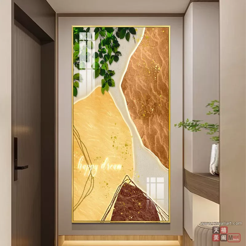 抽象 单幅 装饰画 奶油风 玄关背景墙挂画 晶瓷画