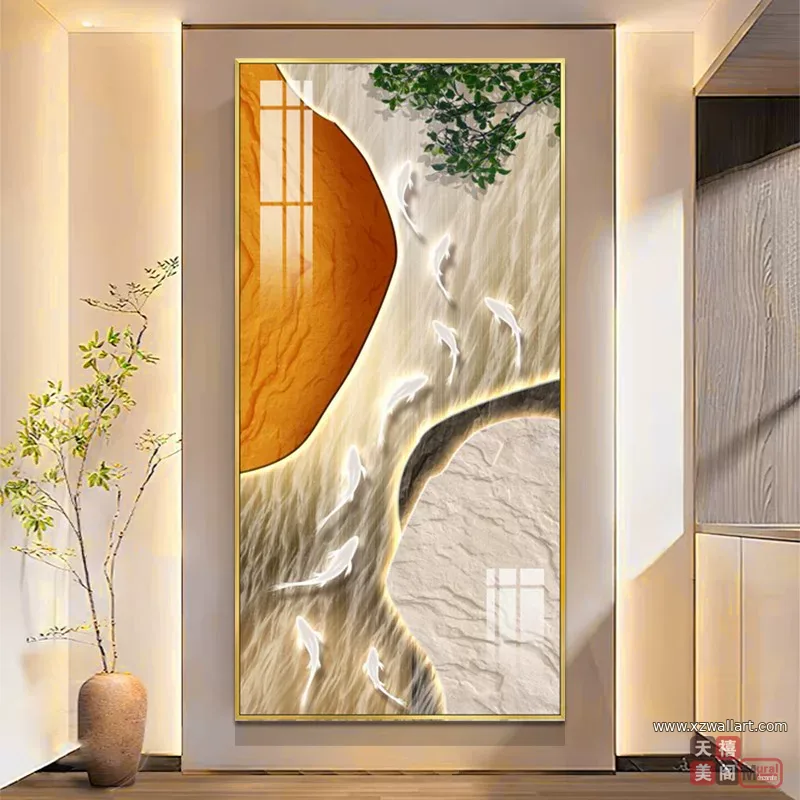 抽象 单幅 装饰画 奶油风 玄关背景墙挂画 晶瓷画