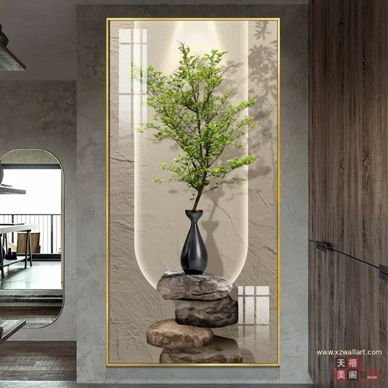抽象 单幅 装饰画 轻奢风 玄关背景墙挂画 晶瓷画