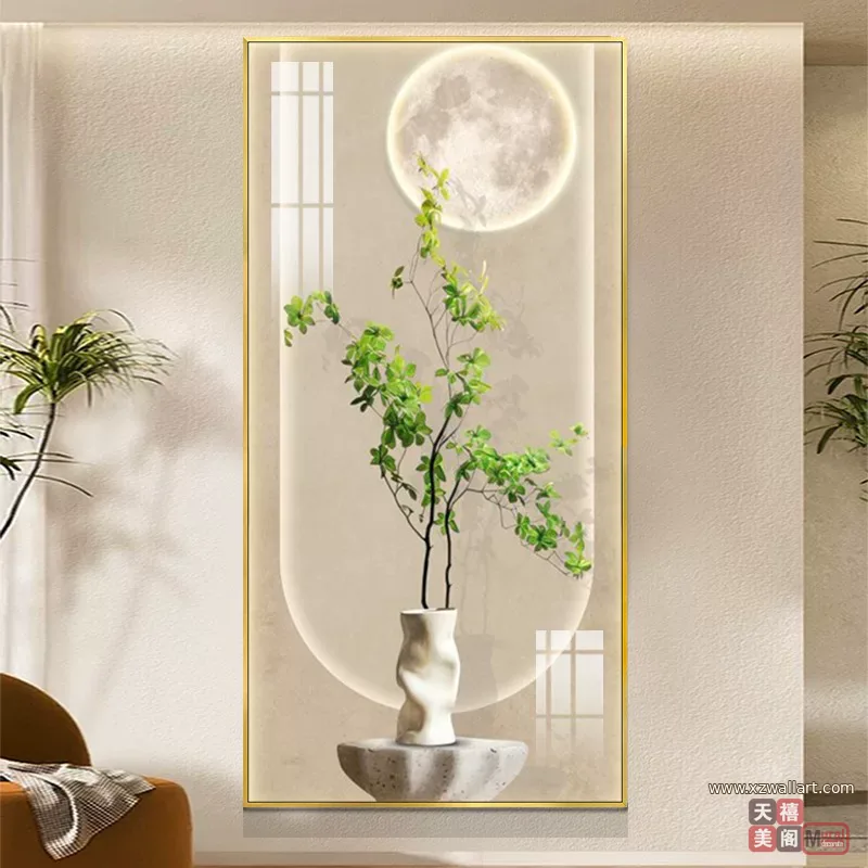 抽象 单幅 装饰画 轻奢风 玄关背景墙挂画 晶瓷画