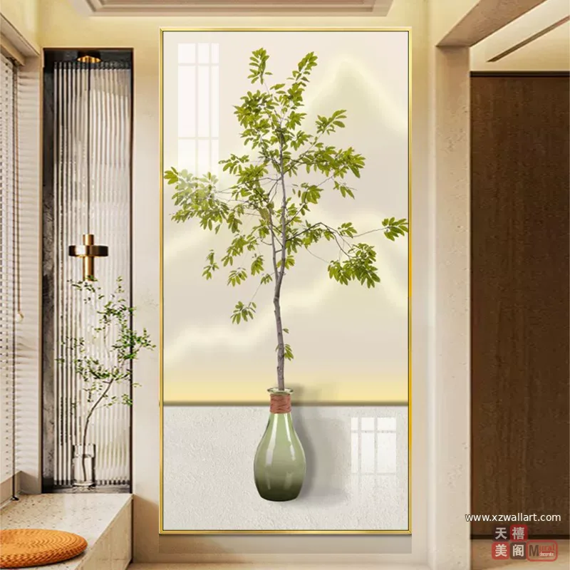 抽象 单幅 装饰画 奶油风 玄关背景墙挂画 晶瓷画