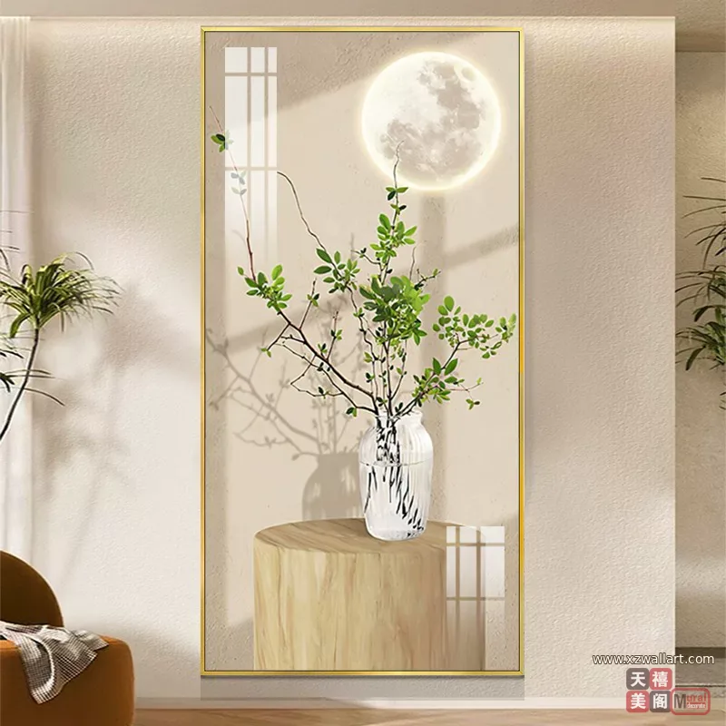 抽象 单幅 装饰画 奶油风 玄关背景墙挂画 晶瓷画