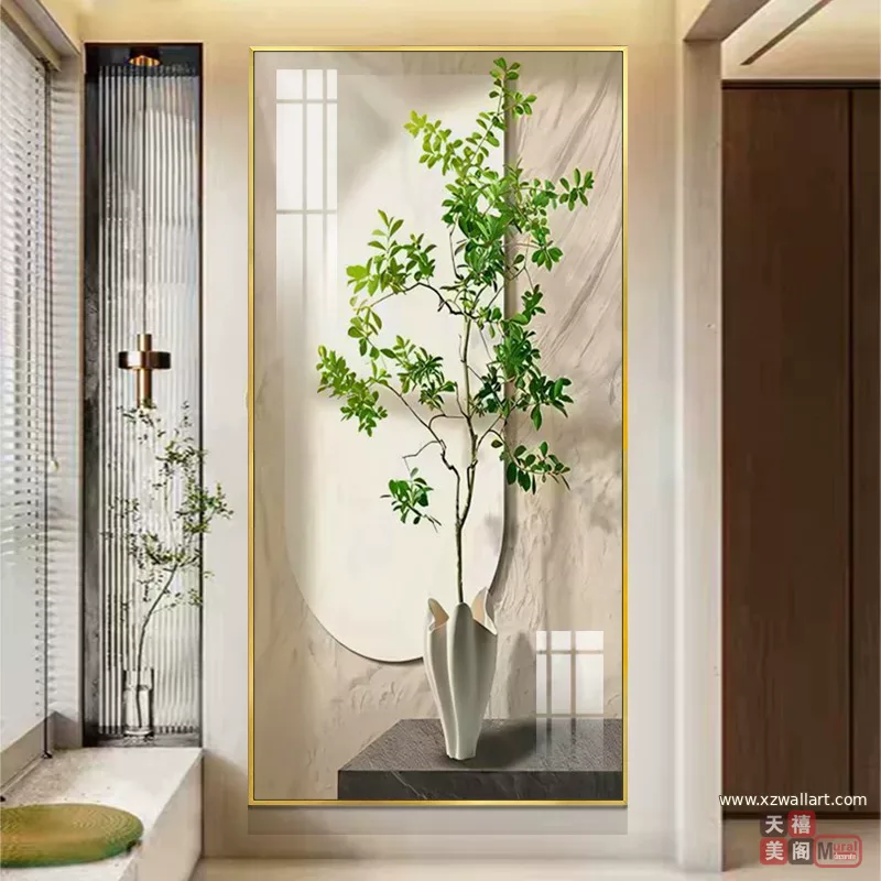 抽象 单幅 装饰画 奶油风 玄关背景墙挂画 晶瓷画