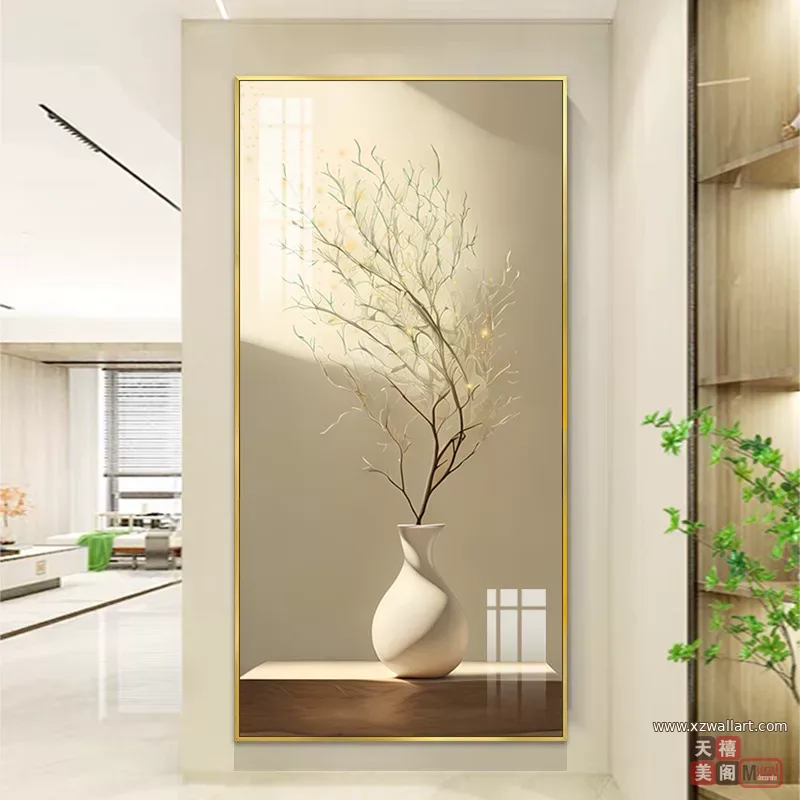 抽象 单幅 装饰画 奶油风 玄关背景墙挂画 晶瓷画