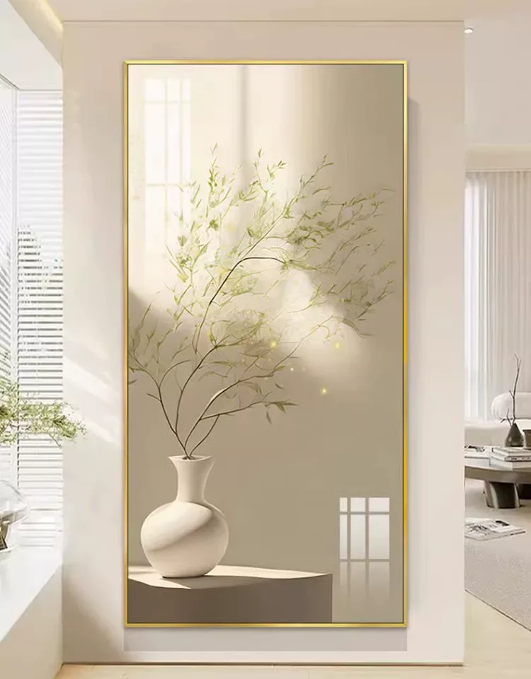 抽象 单幅 装饰画 奶油风 玄关背景墙挂画 晶瓷画