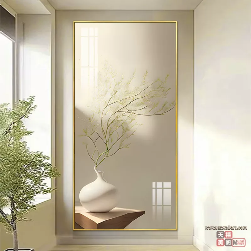 抽象 单幅 装饰画 奶油风 玄关背景墙挂画 晶瓷画
