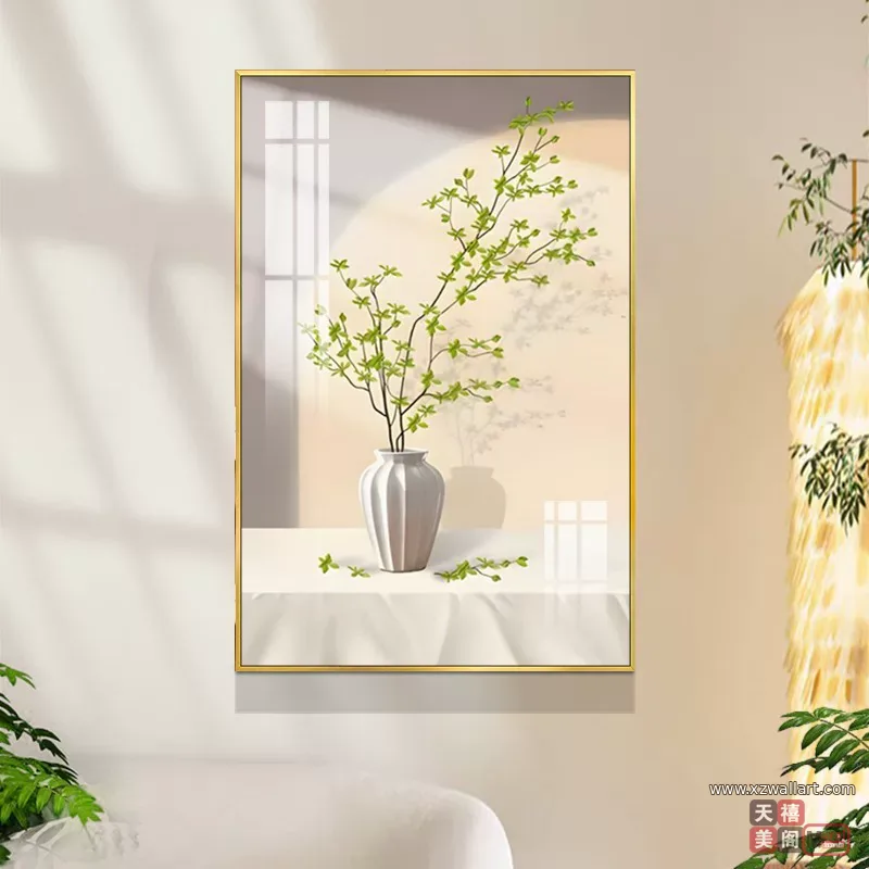 抽象 单幅 装饰画 奶油风 餐厅背景墙挂画 晶瓷画