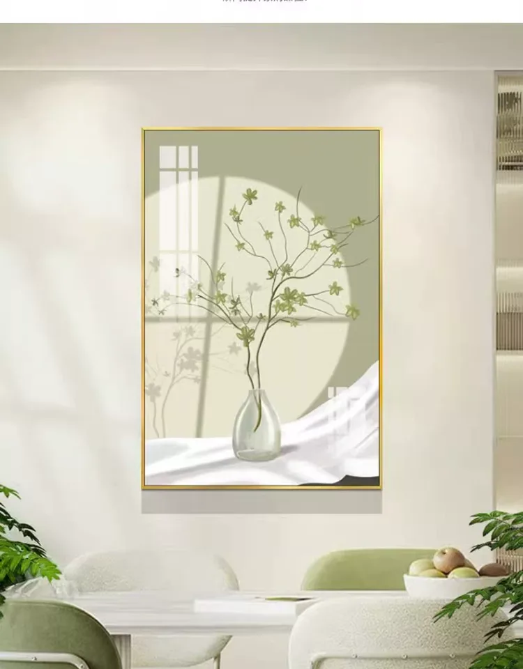 抽象 单幅 装饰画 奶油风 餐厅背景墙挂画 晶瓷画