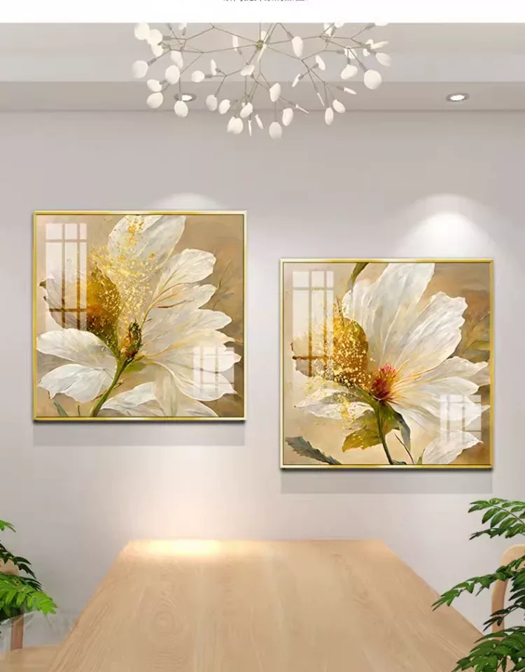 花 单幅 装饰画 现代简约 餐厅背景墙挂画 晶瓷画