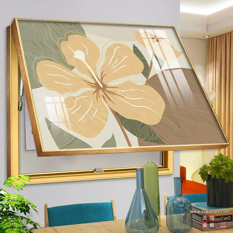 抽象 单幅 装饰画 奶油风 客厅背景墙挂画 晶瓷画