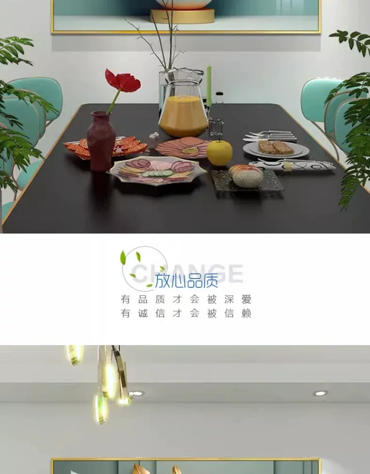 抽象 单幅 装饰画 轻奢风 餐厅背景墙挂画 晶瓷画