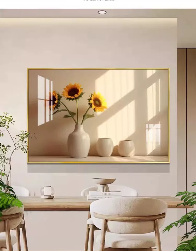 抽象 单幅 装饰画 奶油风 餐厅背景墙挂画 晶瓷画