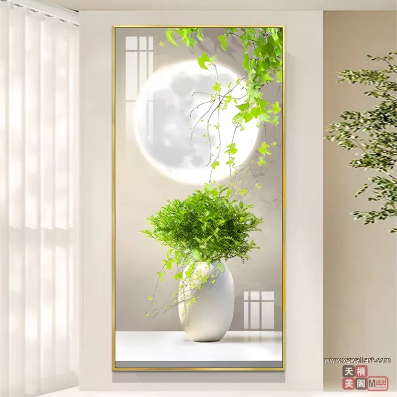 抽象 单幅 装饰画 奶油风 玄关背景墙挂画 晶瓷画