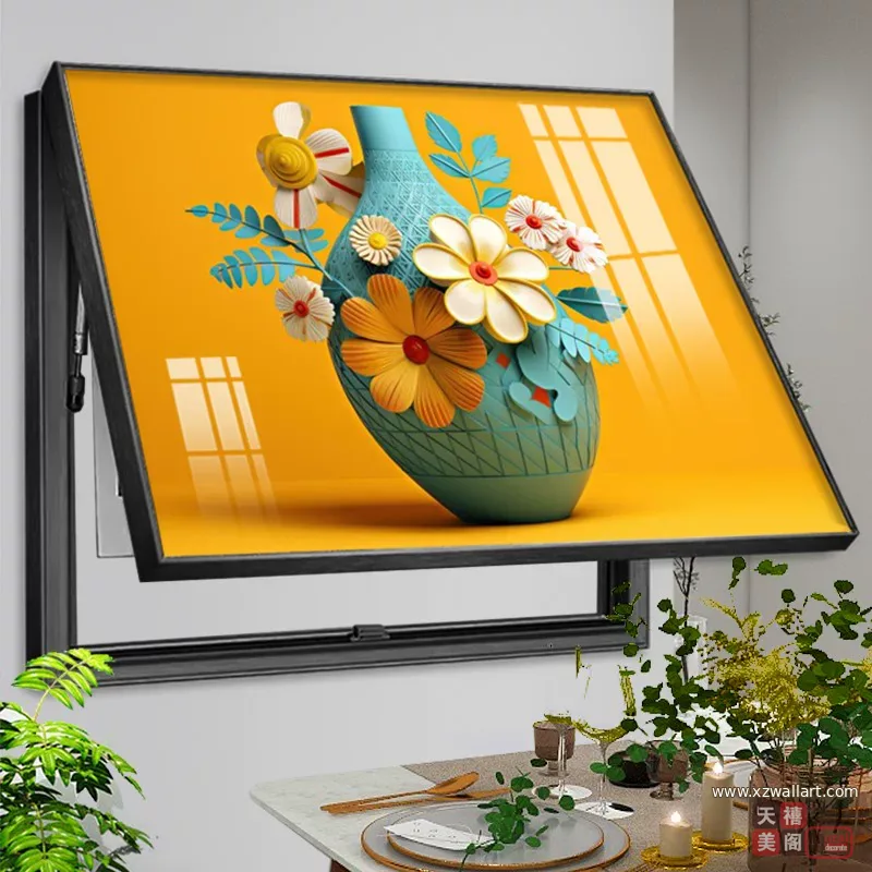 抽象 单幅 装饰画 奶油风 客厅背景墙挂画 晶瓷画