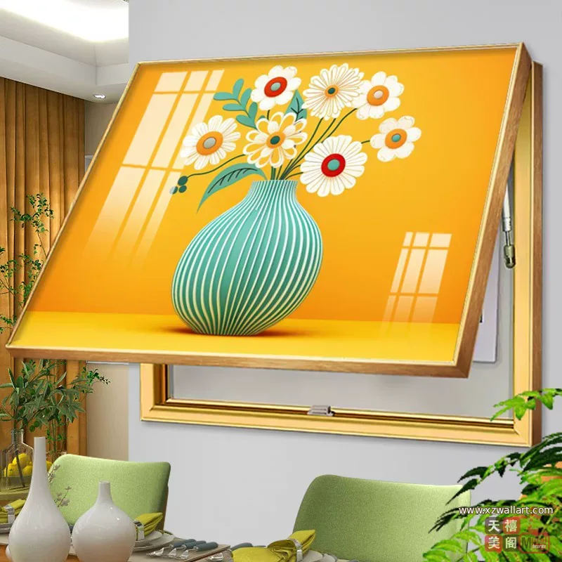 抽象 单幅 装饰画 奶油风 客厅背景墙挂画 晶瓷画
