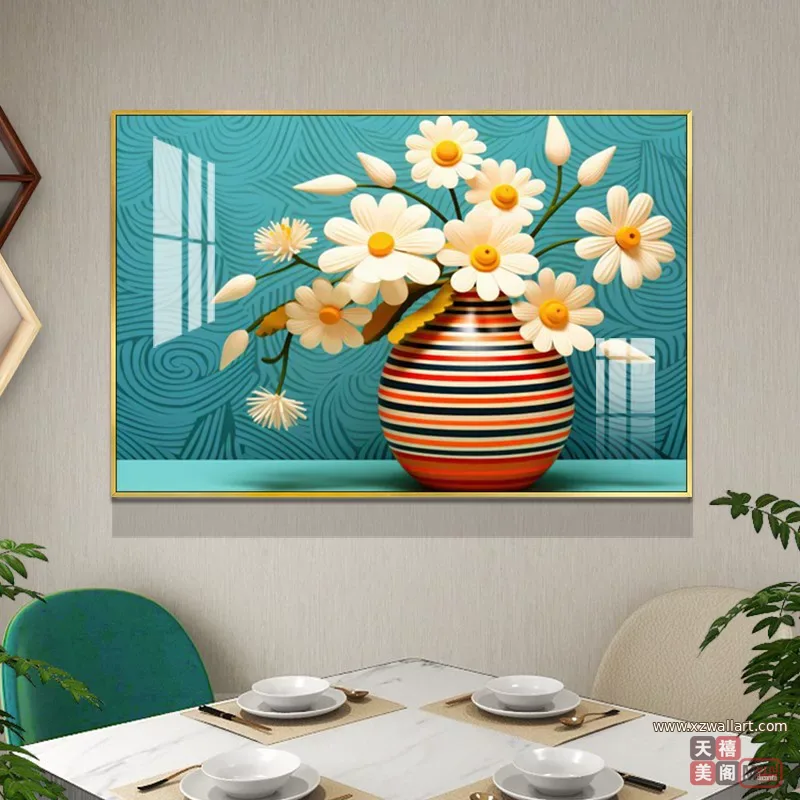 抽象 单幅 装饰画 北欧风 餐厅背景墙挂画 晶瓷画