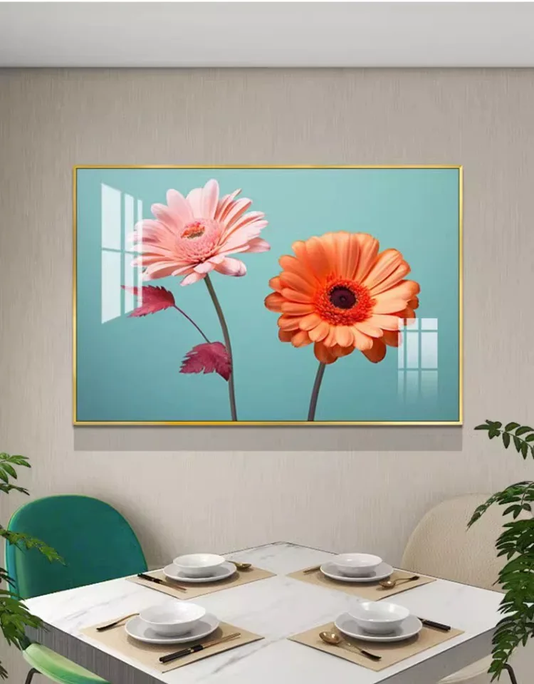 抽象 单幅 装饰画 北欧风 餐厅背景墙挂画 晶瓷画