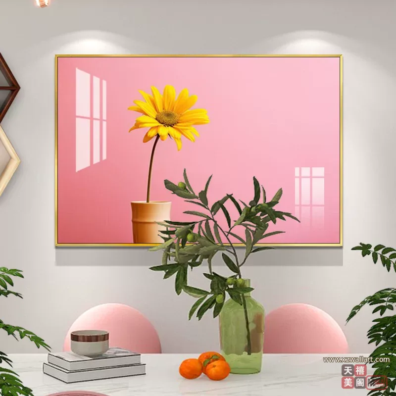 抽象 单幅 装饰画 北欧风 餐厅背景墙挂画 晶瓷画